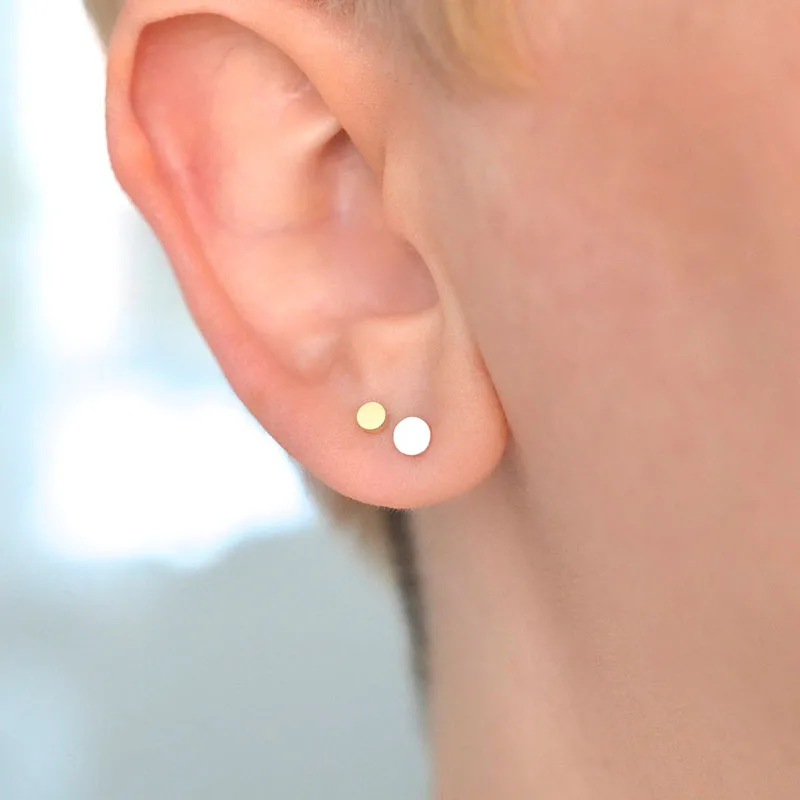 

Girls Stainless Steel Stud Earrings for women Office Small Earring Studs Minimalist Jewelry 2019 Wholesale women earrings Studs