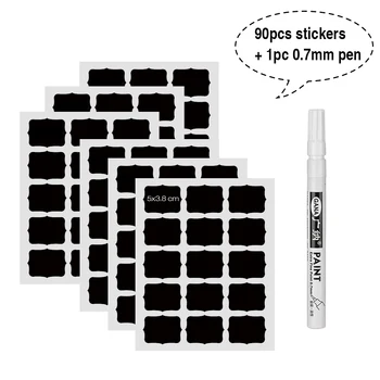 

90pcs Jars for Spices Sticker Kitchen Organizer Label Stickers Storage Glasses Labels Blackboard Tag Waterproof Wall Stickers