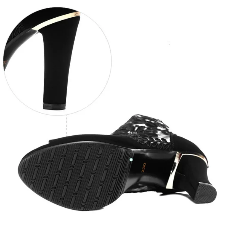 Сандалии с сеточкой на шнурках женская обувь высоком каблуке zapatos de mujer|women