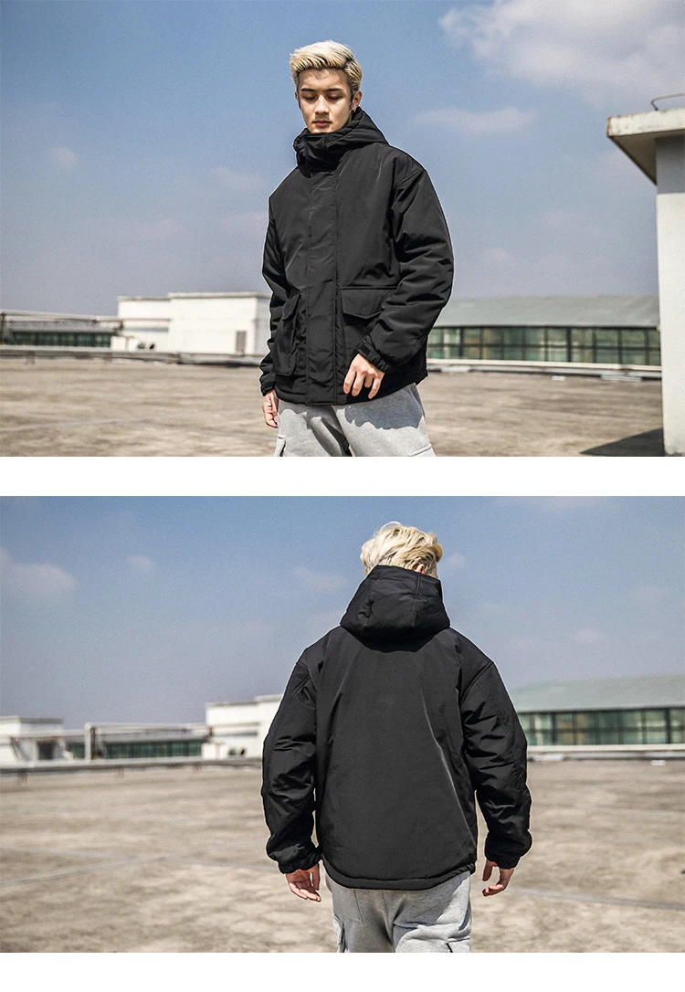 Men Winter Padded Jackets Warm Winter Coats Men Clothes Thick Warm Zipper Jacket  Black Large Size Hooded  Coat  2019 Sale  (13)
