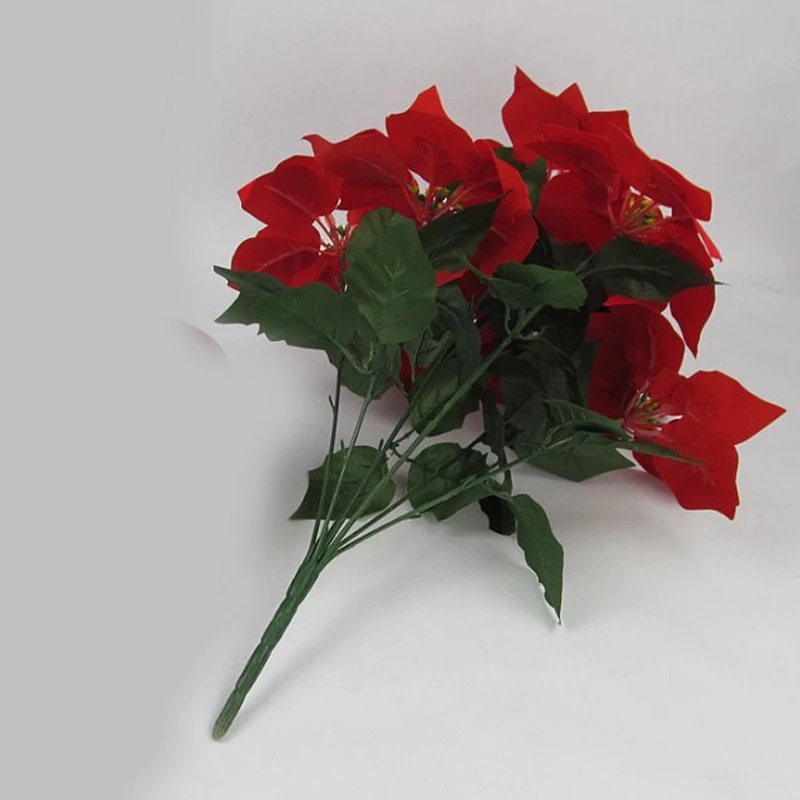 Имитация бонсай 1 букет Poinsettia Posy Декоративные Искусственные Рождественские цветы искусственный горшок растения домашний декор(без цветочного горшка