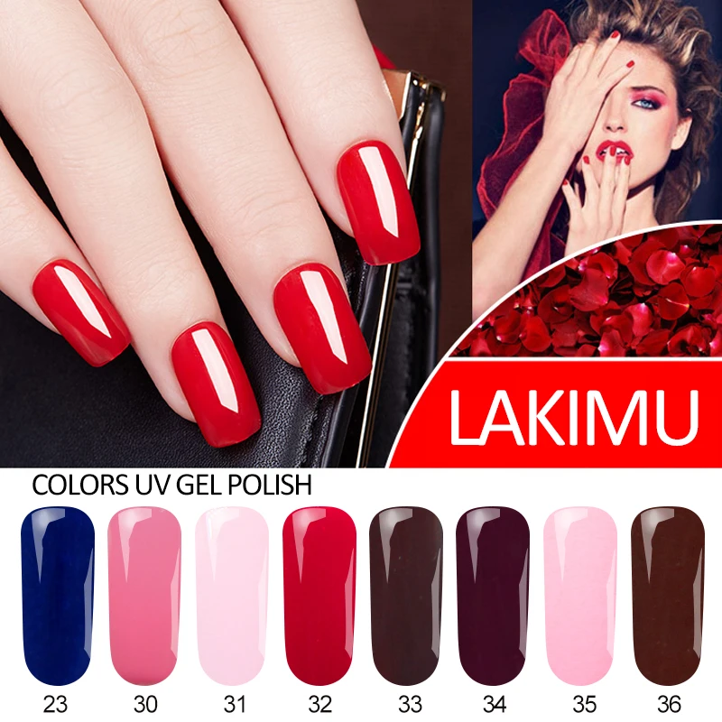 

LAKIMU Gel Polish 24 Colors for Nails Soak Off Organic Gel Nail Polish UV Led Semi Permanent Lucky Gel Varnishes Nail Art Primer