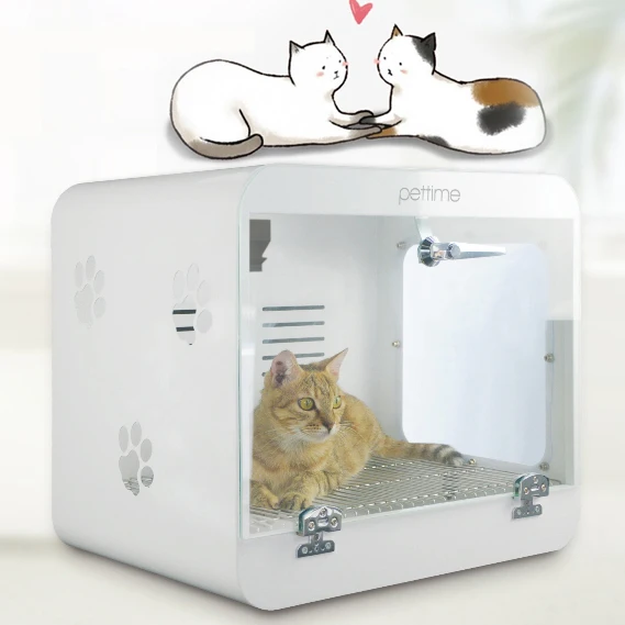2018 White Full Automatic Pet Drying Box Tempered Glass+Acrylic Plate