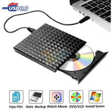 USB3.0 DVD-ROM горелки тиснением 3D ромба внешний dvd-плеер оптический привод Портативный DVD проигрыватель для windows для ноутбука