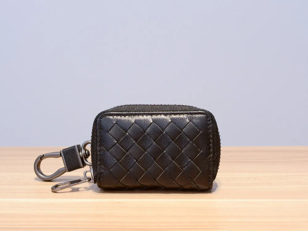 

Key Organizer Porte Cle Manual Weave Internal And External Dermis High-quality Car Sleeve Set Inside Buckle Carry On Trumpet