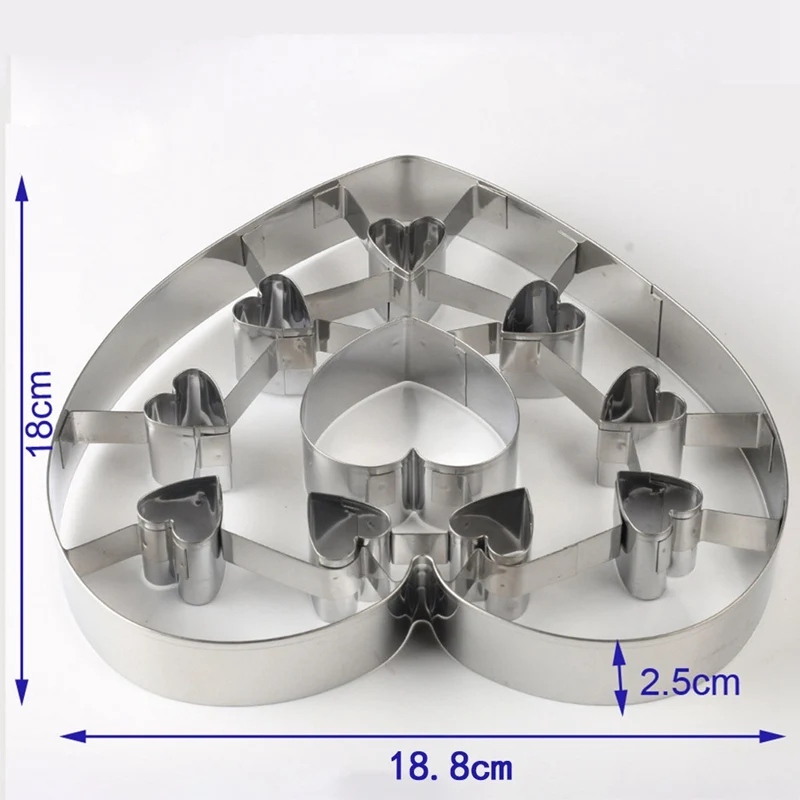 Огромный в форме сердца из нержавеющей стали печенье резак очень большой размер форма для печенья рождественские кухонные принадлежности