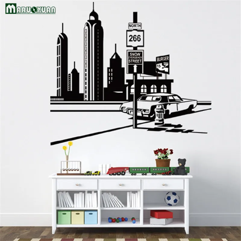 2017 wall stickers for kids rooms foreign trade new city building