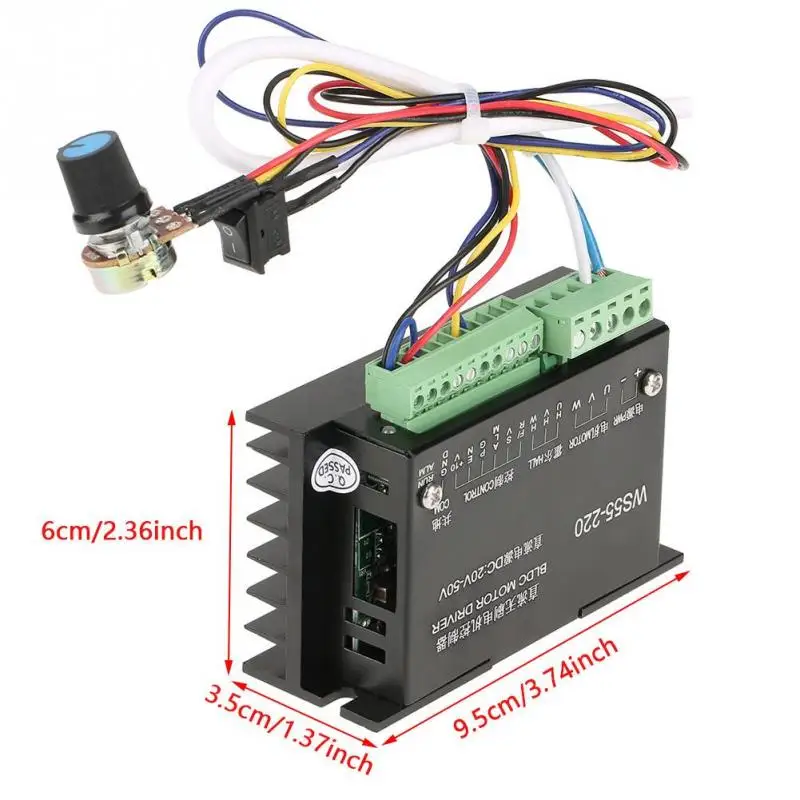 WS55-220 DC мотор драйвер DC 48 в 500 Вт ЧПУ бесщеточный шпиндель 3 фазы BLDC драйвер двигателя контроллер для электрических электроинструментов