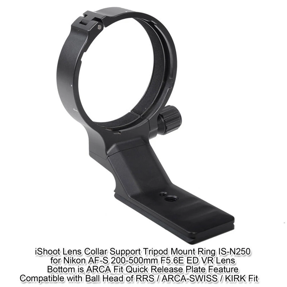 

Tripod Mount Ring Stainless Steel Screw Anodized Surface Hollow Space Saving Easy Attachment Lens Collar Bracket For Nikon AF-S
