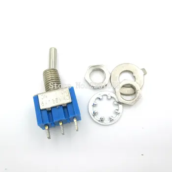 

10PCS/LOT MTS-102 3-Pin SPDT ON-ON 6A 125VAC Miniature Toggle Switch