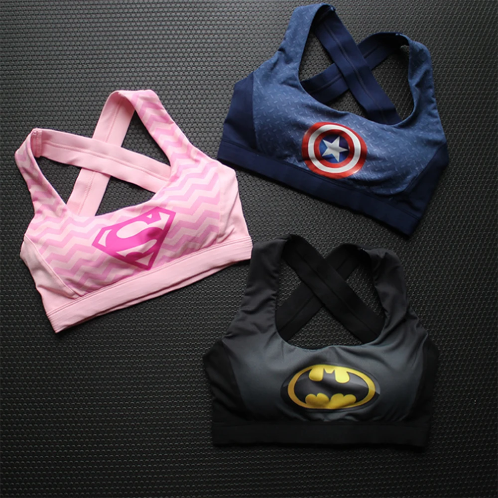 

BAT MYSTERIOUS SHOCKPROOF SPORTS BRA GATHER UNDERWEAR FITNESS CLOTHES FEMALE SUPERMAN QUICK-DRYING BRA YOGA CLOTHES