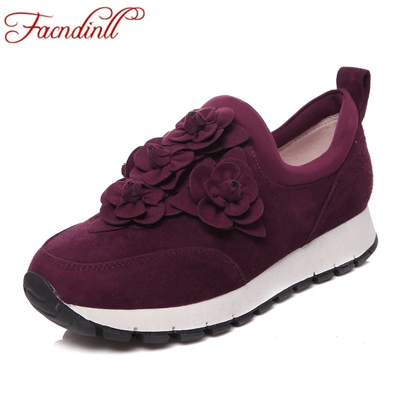 

FACNDINLL new 2017 fashion women flats shoes genuine leather autumn women black red casual shoes flat heels sneaker spring shoes