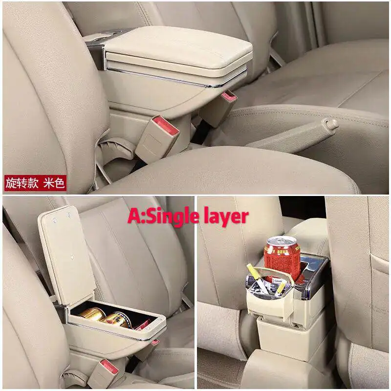Car Armrest For Hyundai Accent RB Solaris 2011- Centre Console Storage Box Arm Rest Rotatable 2012 2013