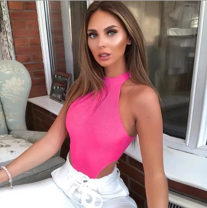 

sleeveless neon green solid sexy bodysuit 2019 summer women fashion bodycon streetwear party casual female body