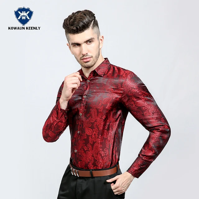 Buy Men Silk Shirts 2017 Promotion Autumn Long Sleeve