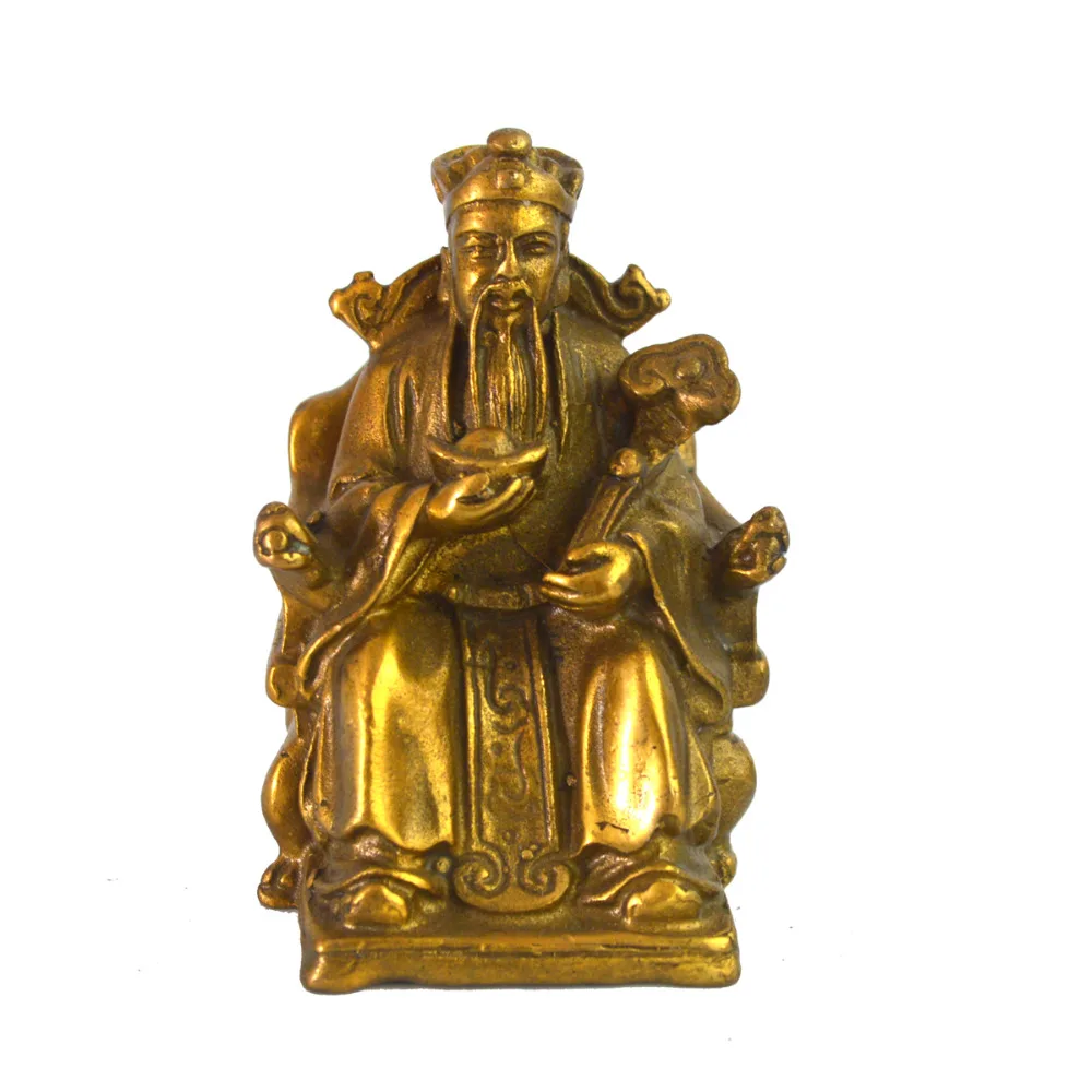 Feng shui Wealth God Tua Peh Kong Fortune,Ru Yi, Success brass statue