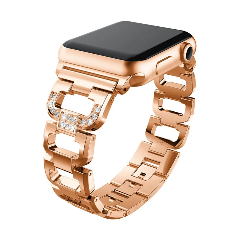 Acheter MULILAI Bling Diamant Montre Bande pour Apple Montre iWatch 42mm 38mm En Métal Inoxydable En Acier Remplacement Bracelet Femmes Bracelet correa
