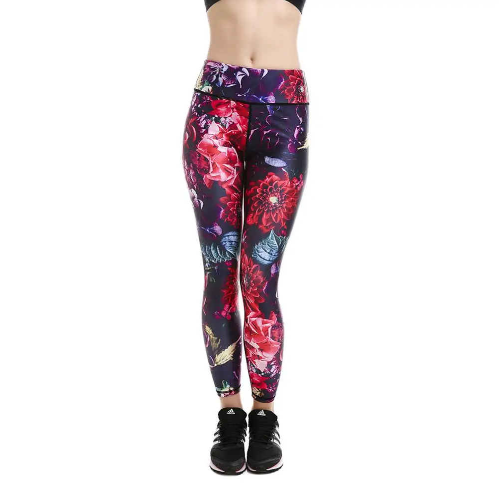 Spring Blooming Flower Floral yoga pants printing Womens Activewear ...