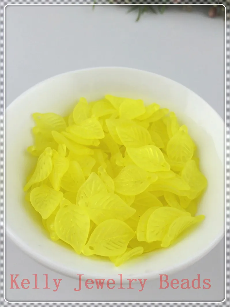 Wholesale Frosted Acrylic Lucite Leaf Beads For Jewelry DIY Making