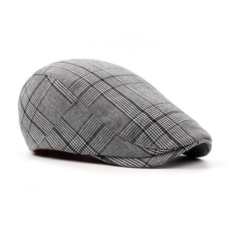 New Fashion Striped Beret Cotton Flat Hats For Men Women Newsboy Cap