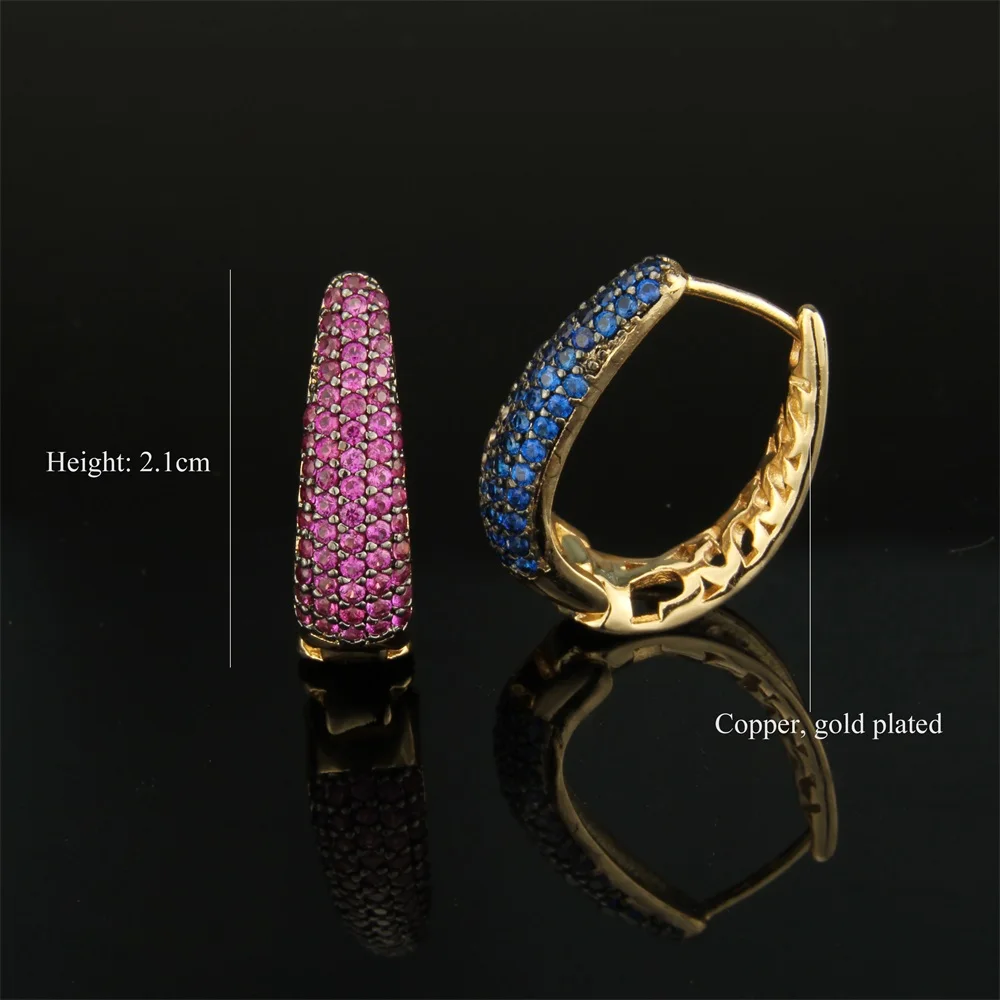 SUNSLL медные булавки многоцветный кубический цирконий серьги-кольца женские модные вечерние ювелирные изделия CZ Brincos