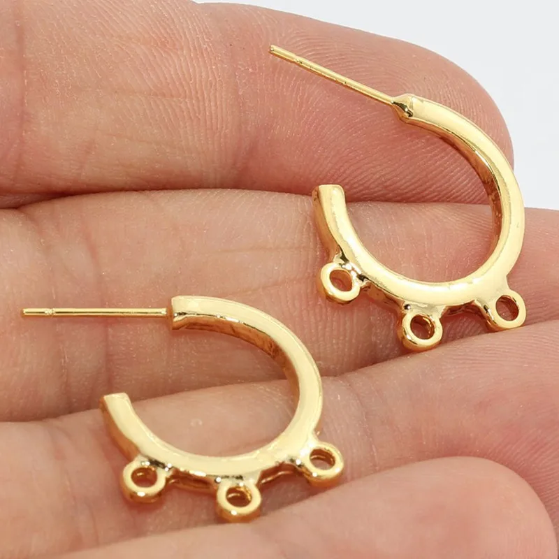 

2pc.raw brass 24k Shiny Gold Earring (Nickel Free and Lead Free). 20mm EAR38-2