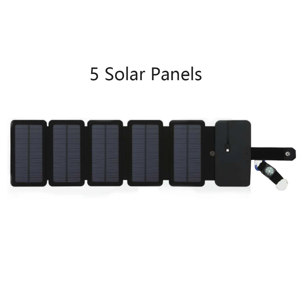 SunPower folding 10W Solar Cells Charger 5V 2.1A USB Output Devices Portable Solar Panels for Smartphones Used in outdoor - Тип штекера: 5 fold