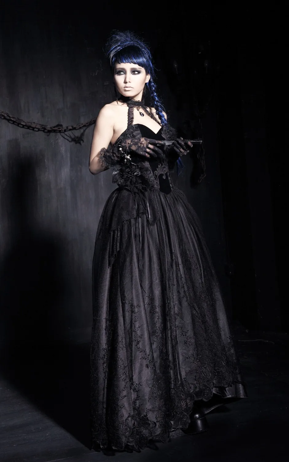 Punk Rave Luxury Tight Sexy Gothic Palace Long dress Q-184 | Женская одежда