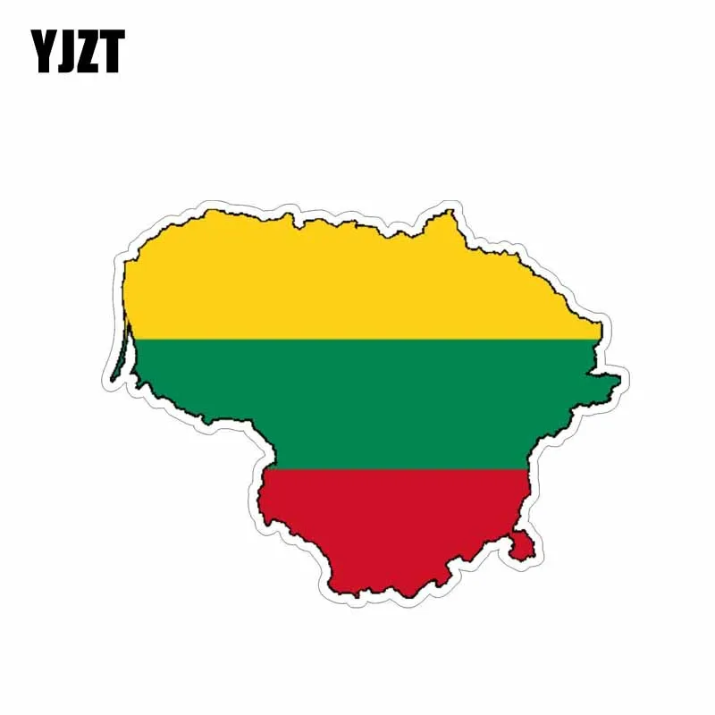 YJZT 14. 2 см* 10,9 см личность Литва флаг наклейка на машину, мотоцикл наклейки на 6-0621