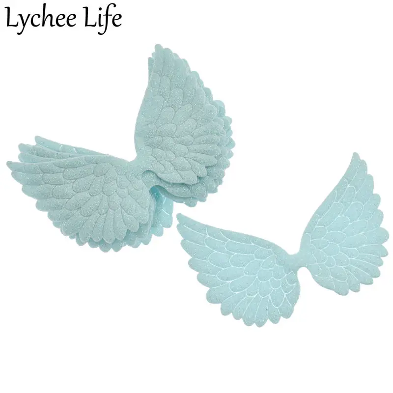 Lychee Life, 10 шт., блестящая ткань, крылья ангела, ПУ, праздничное украшение, сделай сам, вечерние, для клуба, дома, подарки, торт, фото, коллекция, Новое поступление