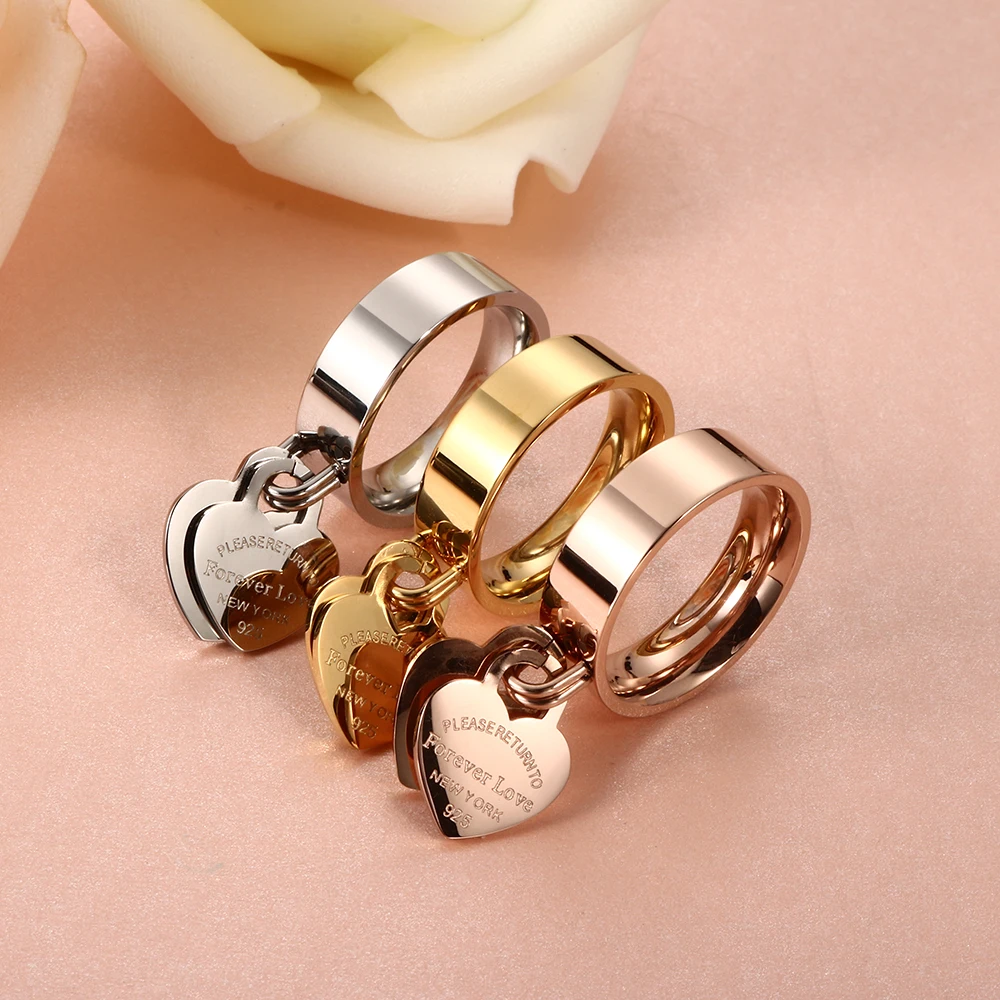 上等な Forever MSX Love Tag Heart Big Engraved Rings Wedding テーブル・チェア・ハンモック