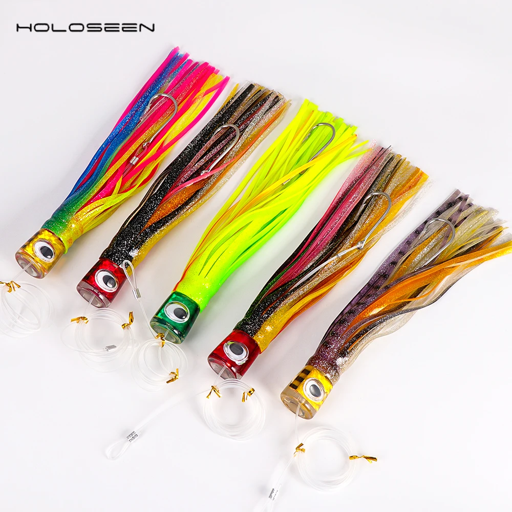 Holoseen 20cm/30cm resin Head Octopus Biat Tuna Lure Sea Bass Fishing