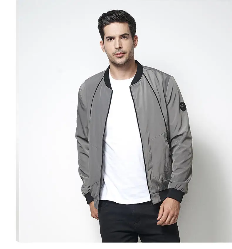 MuLS 2019 Spring Jacket Men Autumn Mandarin Baseball Collar Jacket Coat Suede Spring Mens Male Fit Outwear Size M-4XL Drop-Ship10