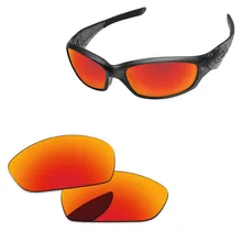 Поликарбонат-огненные красные зеркальные Сменные линзы для прямой куртки 2007 солнцезащитные очки оправа UVA и UVB Защита