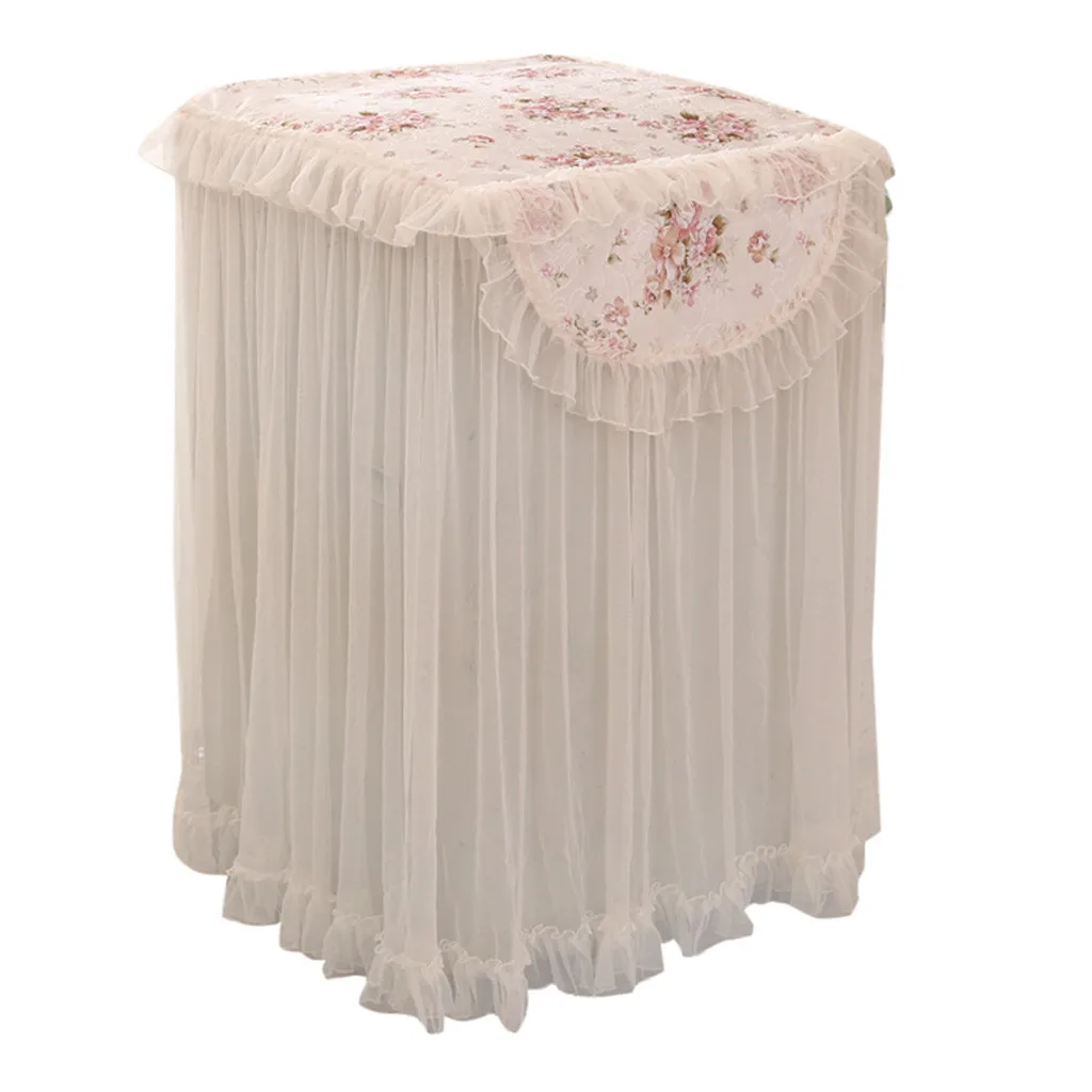 Lace Ruffle Floral Washing Machine Dust Cover Protection Front Durable Soft Home