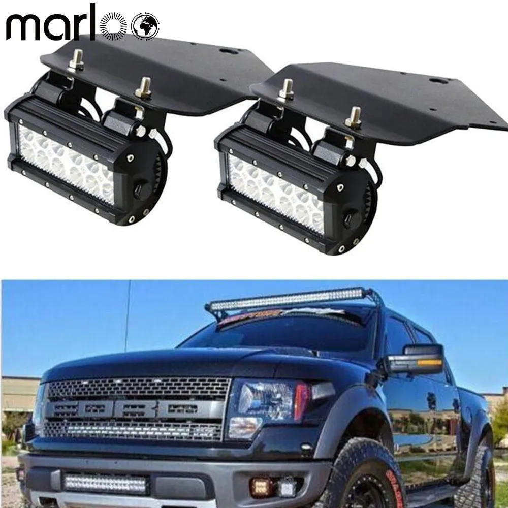 Marloo Bumper 36W LED Fog Lights With Mount Brackets Kit For Ford F150
