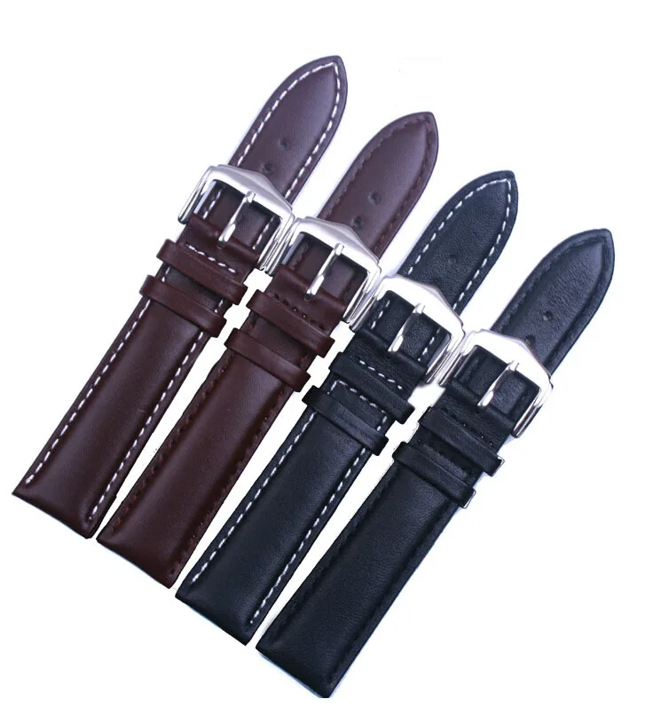 Buy 18mm 19mm 20mm 22mm Mens Smooth Genuine Leather