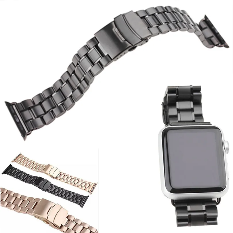 

Silver Black Rosegold For Apple Watch Iwatch 5 Beads Stainless Steel Metal Strap Band for Apple Watch 38mm 42mm / Sport/ Edition