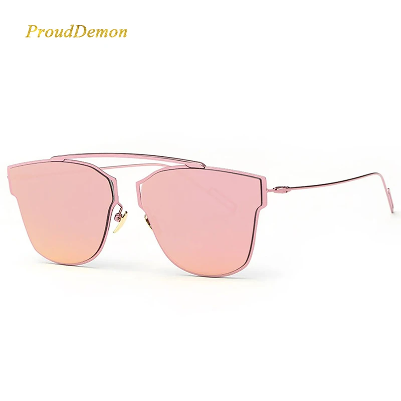 

NEW Women's Sunglasses Metal Frame Reflective Coating Mirror Flat Panel Lens Brand Designer Shield Sun Glasses Oculos De Sol