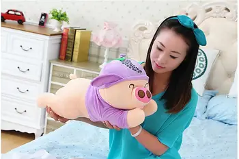 

cute plush purple pig toy cuddly toy stuff lying grapes pig doll valentine's day gift about 50cm