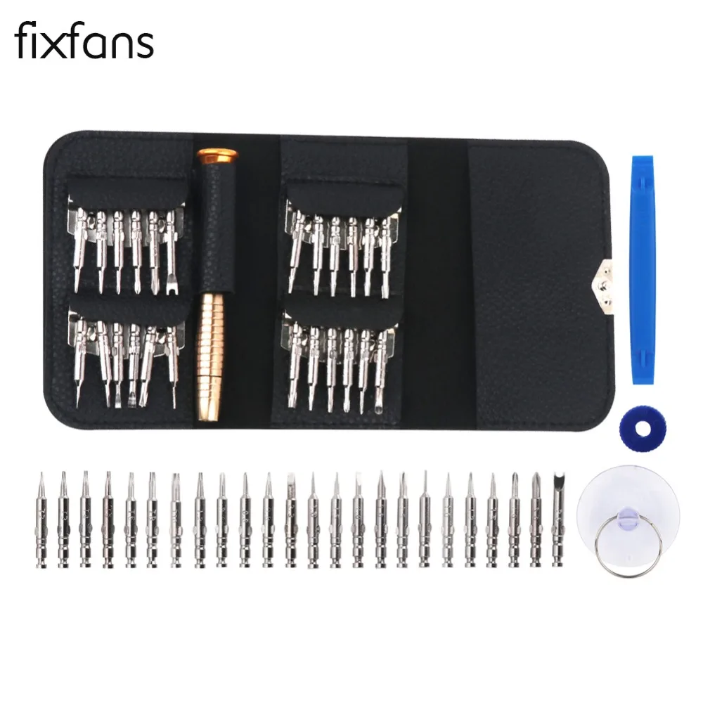 

FIXFANS 27 in 1 Pocket Precision Screwdriver Set with Magnetizer for iPhone 6S 7 8 iPad MacBook Laptop Computer Repair Tools Kit
