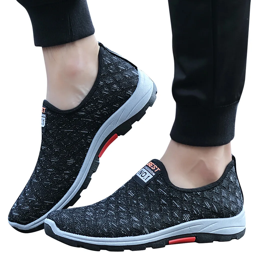 Men sunmer Casual shoes Men's Lightweight Breathable Fashion Leisure Shoes Running Sport Casual Shoes Sneakers#G3 - Цвет: Черный