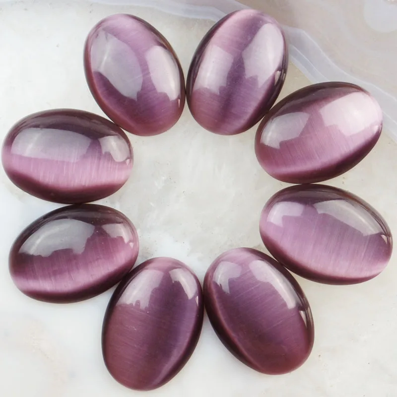 

(Min.order 10$ mix) 8Pcs Dark Purple Cat Eye Stone Oval CAB CABOCHON 25x18x7mm SHX533
