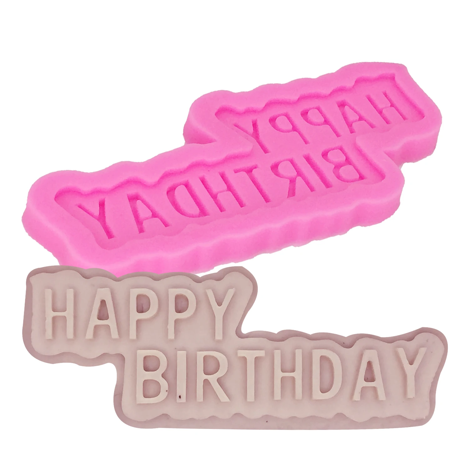 M0183 Happy Birthday Shape Silicone Letter Lace Mold Cake Tools