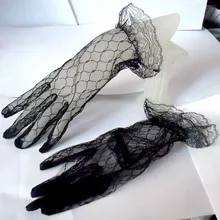 Многоцветные Вечерние перчатки из эластичной сетчатой ткани для официальных мероприятий, женские сексуальные короткие кружевные перчатки принцессы для ночного клуба, эротические танцевальные перчатки B95