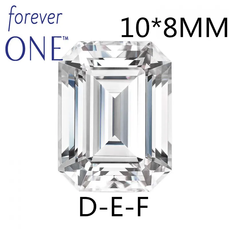Сертифицированный Charles Colvard Forever One камень муассант 3CT Emerald Cut VVS D E F бесцветный