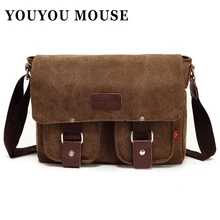 YOUYOU SOURIS Toile Sacs Vintage Messenger Sacs Hommes D’épaule de Sac Multifonctionnel Occasionnel École De Mode Sacs Hommes Bandoulière