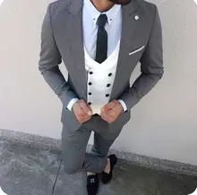 2019 Custom Slim Fit Suit Men Blazer Wedding Men Suit With Pants Double Breasted Vest Terno Tuxedo jacket Costume Homme 3 Pcs Suits 2019 Custom Slim Fit Suit Men Blazer Wedding Men Suit With Pants Double Breasted Vest Terno Tuxedo jacket Costume Homme 3 Pcs Suits