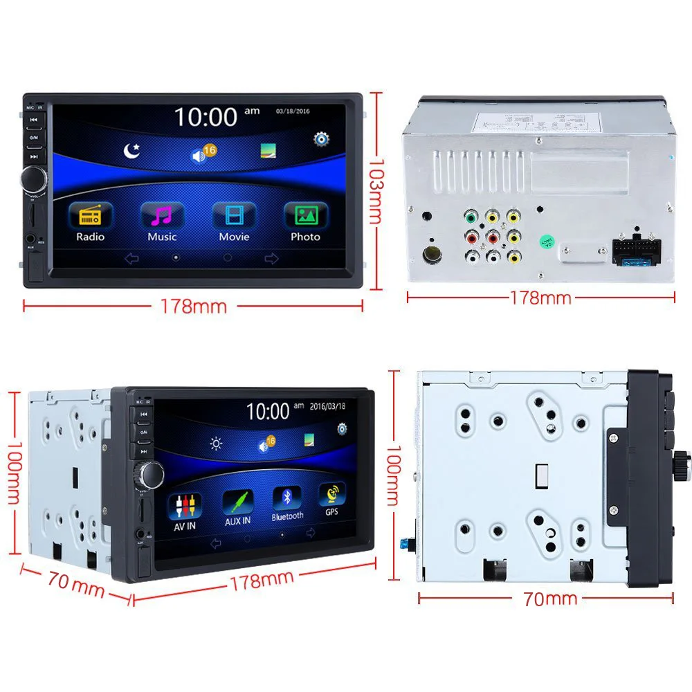  Podofo 2 din Car Radio Multimedia Player 2din Autoradio Stereo Universal 7\