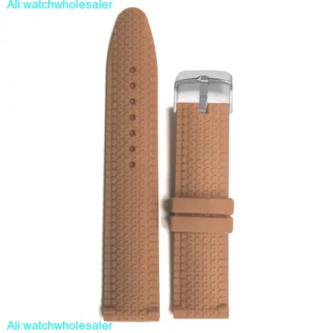 20mm Brown Color Silicone Jelly Rubber Ladies Men Watch Band Straps WB1070K20JB